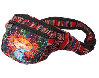 Rote Bauchtasche, Psychic Style Hüfttasche, Baumwoll-Gürteltasche