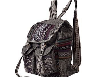 Hippy Knapsack Made with 100% Cotton Material, Adjustable Straps, Two Front Pockets