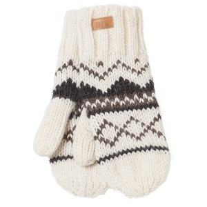 Dicke Wolle Handschuhe, funky Handschuhe, Text Handschuhe, handgestrickte Handschuhe, Handschuhe, Fleece gefüttert,