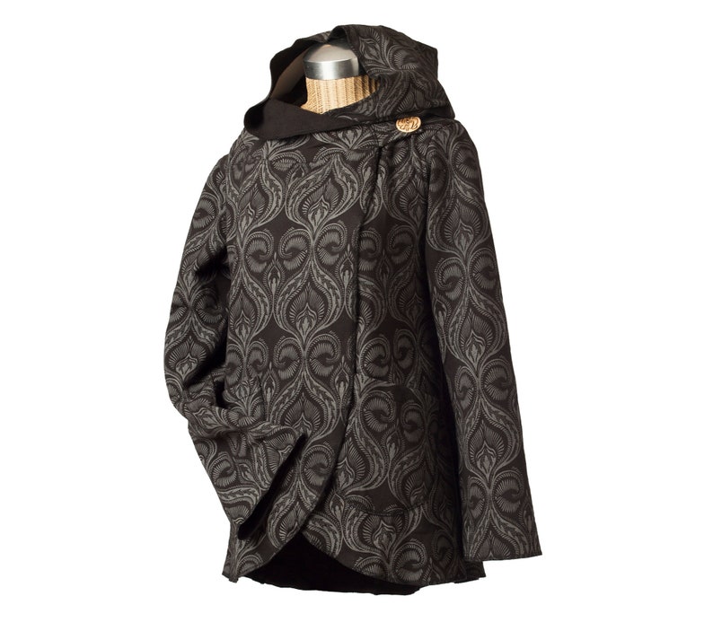 hooded shawl coat