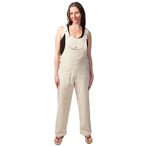 White Overalls, 100% Cotton Outfit, Comfy Jumpsuit, Gift For Her