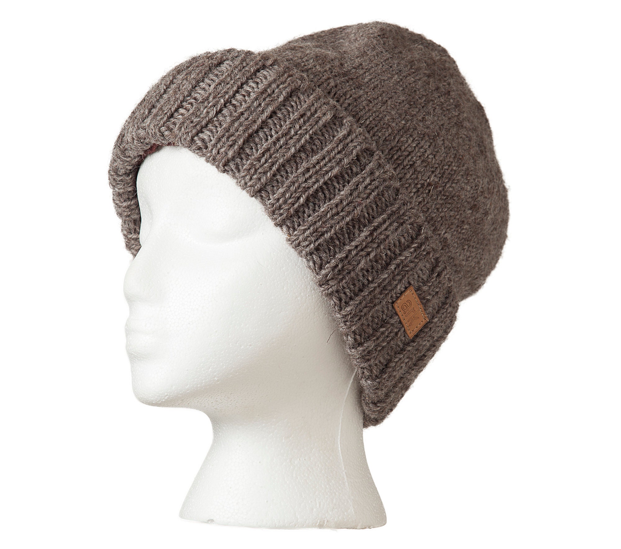 Beige Beanie Thick Wool Beanie Warm 