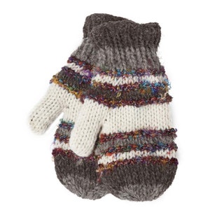 Wool Mittens, Warm Fleece mitts, Texting mittens, wool, hand knit, fleece lined Cozy