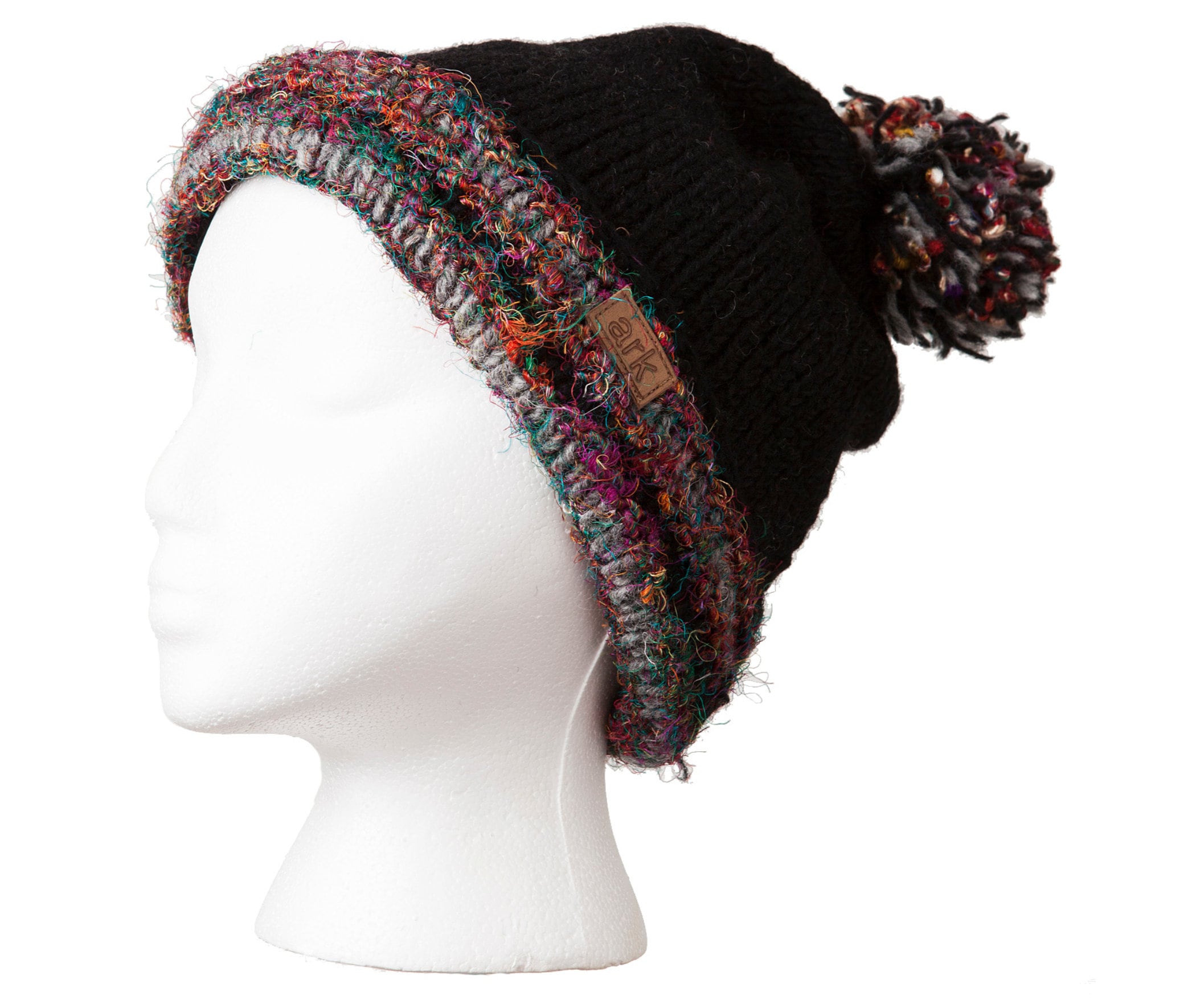 black beanie with pom pom men's