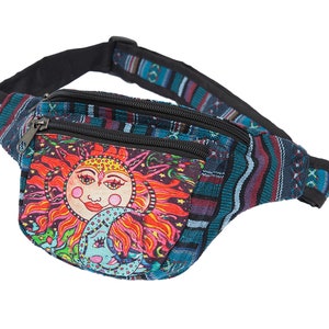 Sun and Moon Fanny Pack, 100% Cotton, Festival Hip Pack, Easy Gift