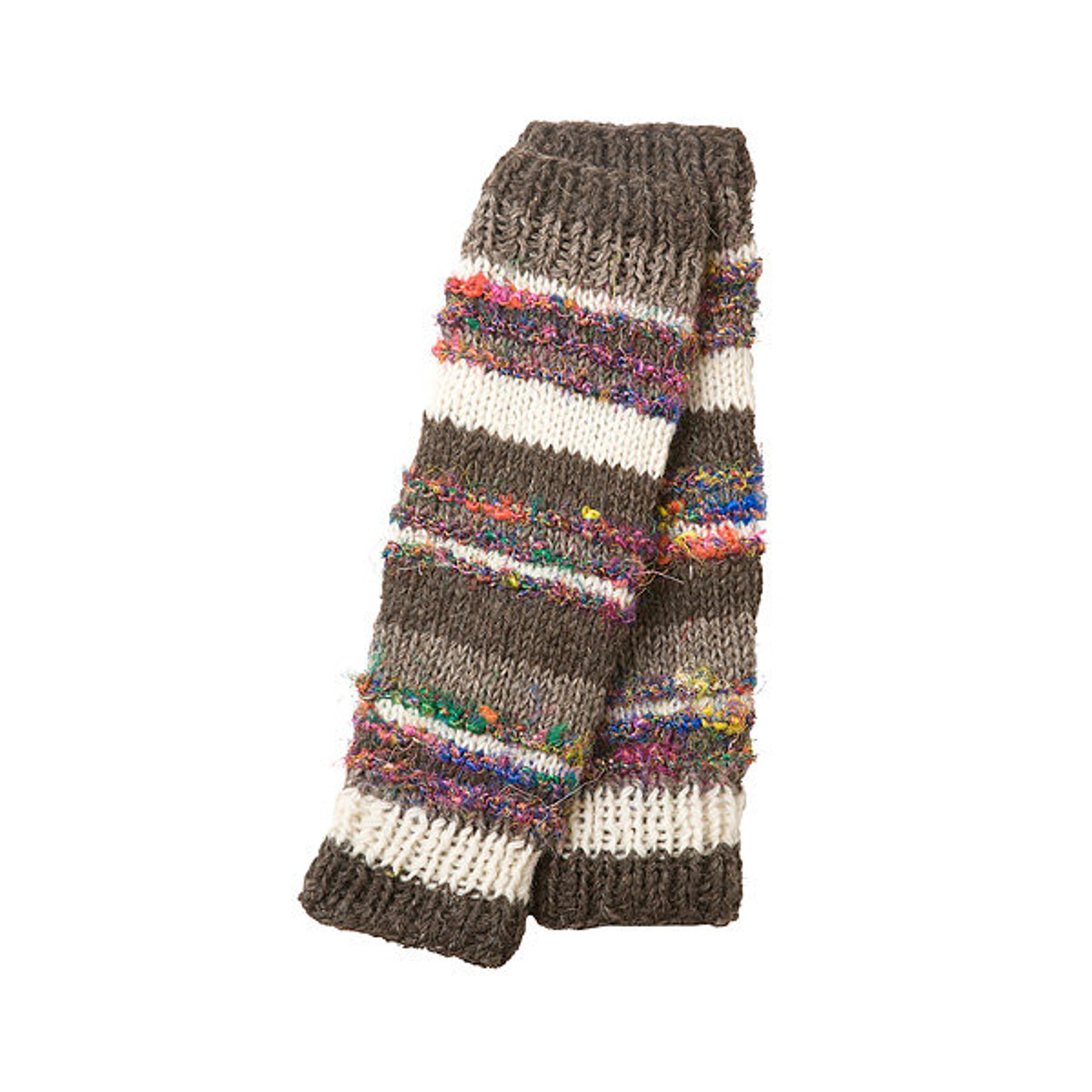 Brown Wool Leg Warmers Fleece Lined Hand Knit Wool Leg Etsy