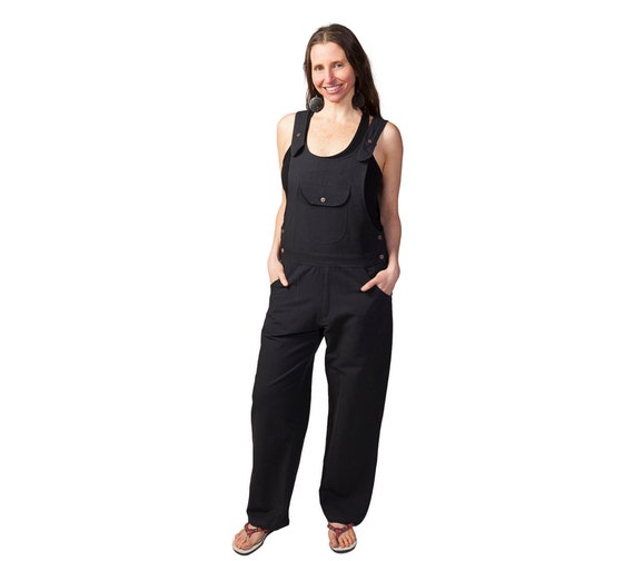 Black comfy store overalls