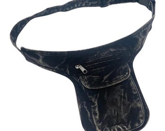 Black Cotton Fanny Pack, Simple Style with Comfy Adjustable Strap