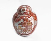 1970s Authentic Japanese Imari Ginger Jar, Decorative Urn with Lid
