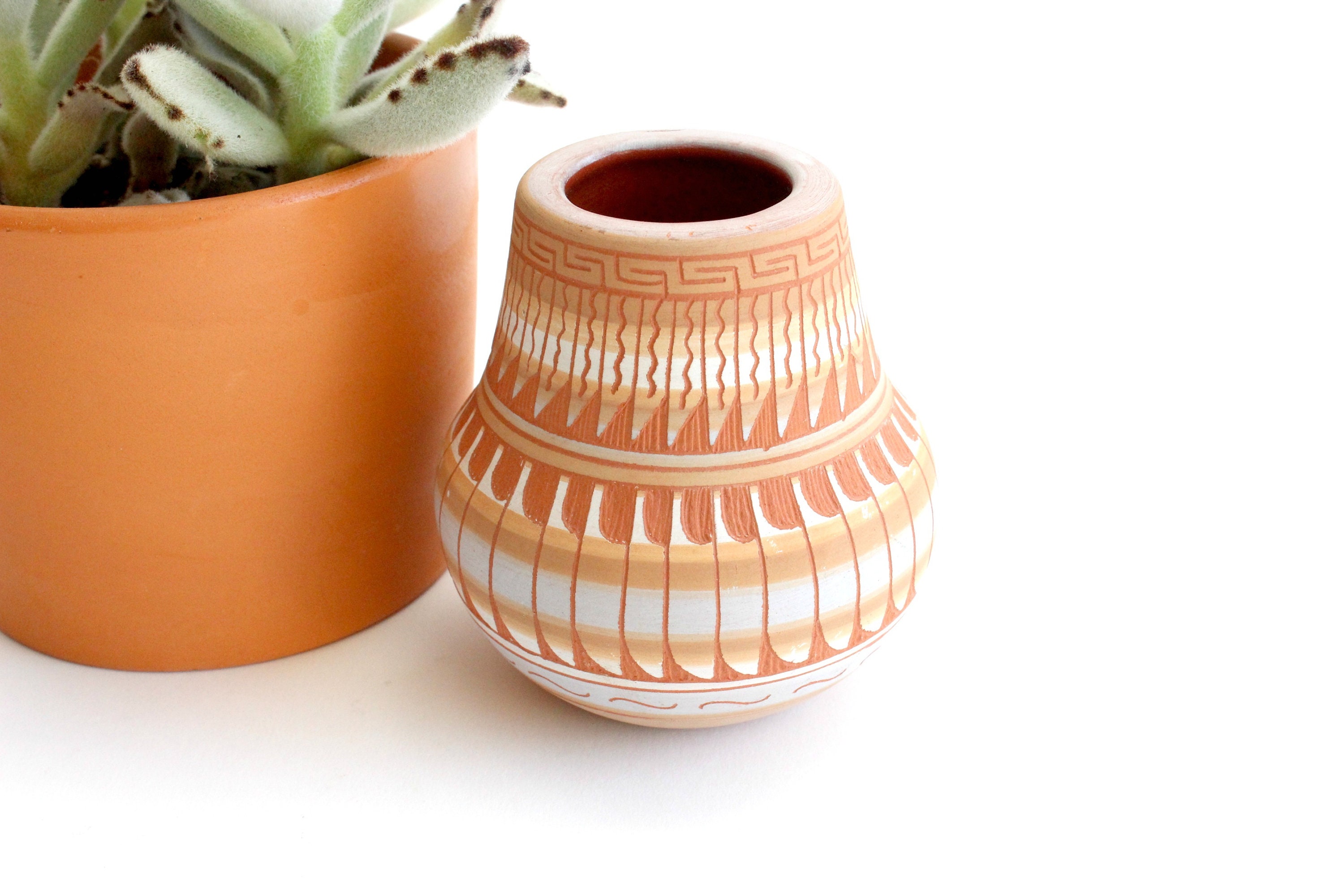 Native American Style Clay Pot, Decorative Ceramics, Folk Art
