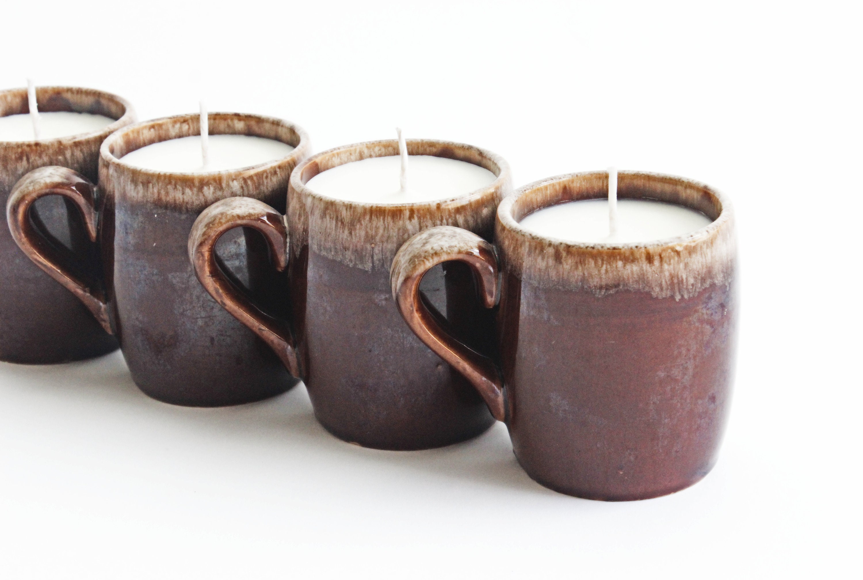 Hand Poured Mug Candle 9oz Soy Candle in Vintage Stoneware Etsy