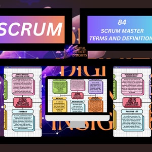 Scrum Master Terms and Definitions Ultimate Study Guide Information Technology Product Backlog | Agile| Product Owner