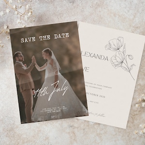 Minimalist Wedding Invitation Template  Editable Minimalist Wedding Invite, Modern Wedding Invite, Photo Wedding Invitation, Photo wedding
