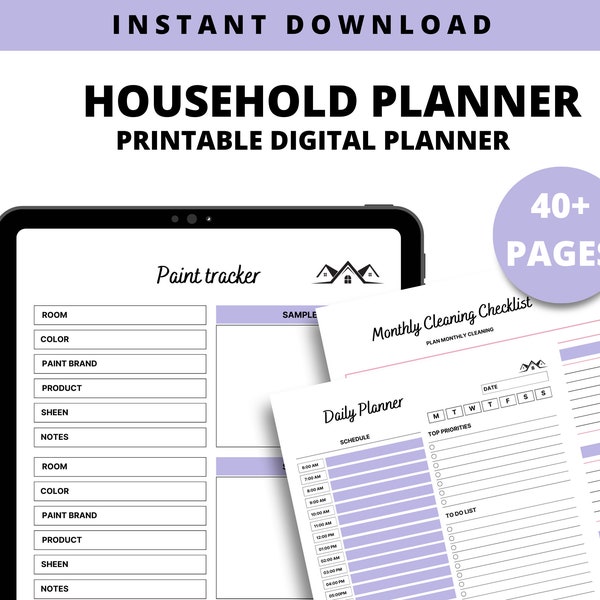 Household Planner,  Printable Household Management Binder Household Budget, Template  Life Organizer PDF, Home Management  Cleaning Planner