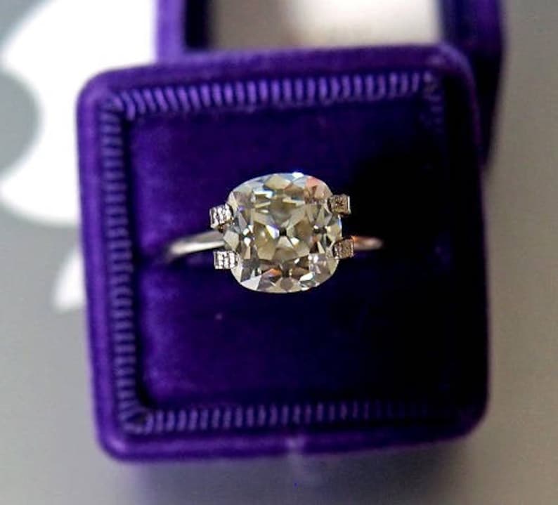 Antique Cushion Cut Moissanite Etsy