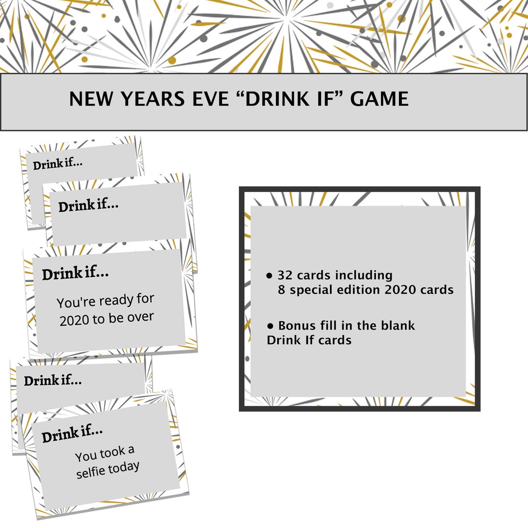 New Years Eve Game, Drink If Party Game, 2020 New Years Drink If Game ...
