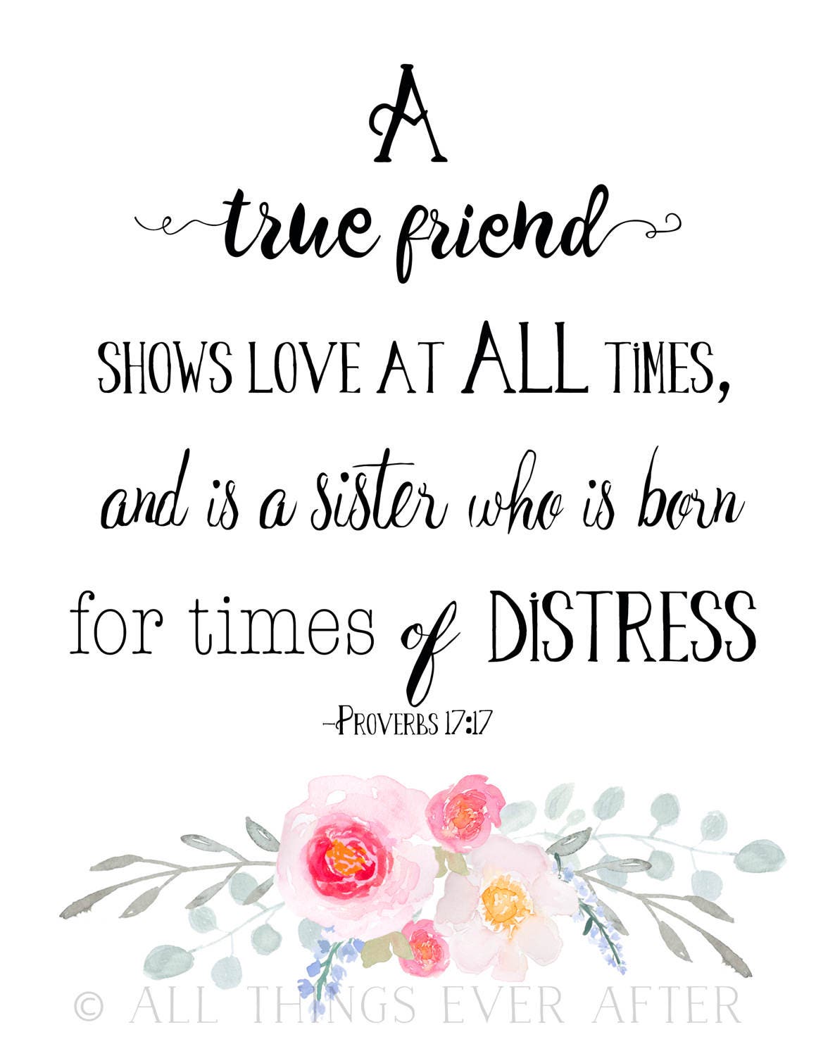 JW Proverbs 1717 A true friend SKE Gift Present Etsy
