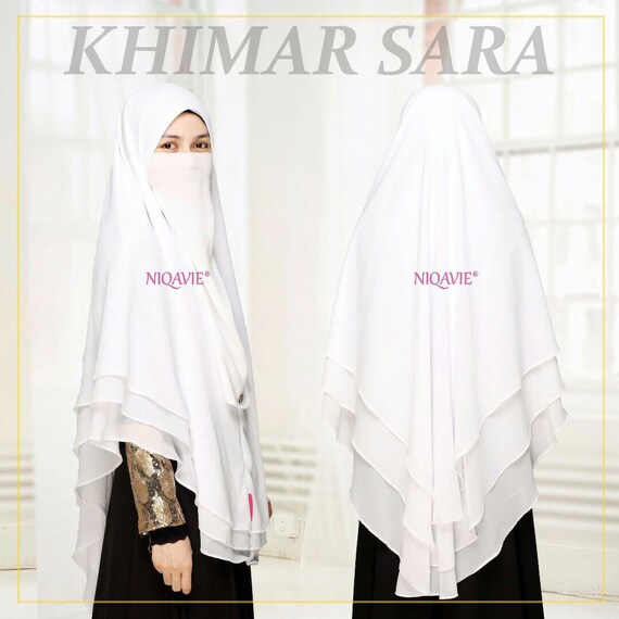 Khimar Sara White Colour 3layer Long Fit 4xl Burqa Hijab Etsy