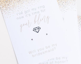 Will you be my bridesmaid Card, Bridesmaid Proposal Card, Wedding Card, Maid of Honour Card, Flower Girl Card, Bridal Party Cards