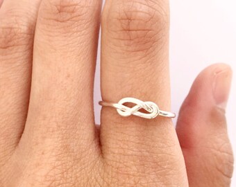 Sterling Silver Love Knot Promise Ring - Infinity Lovers Knot Ring Silver - Sterling Silver Knot Ring - Sterling Silver Infinity Ring -