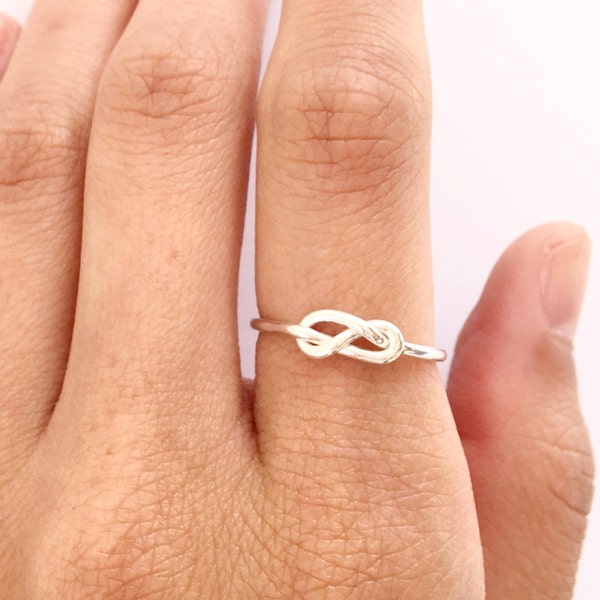 Sterling Silver Love Knot Promise Ring - Infinity Lovers Knot Ring Silver - Sterling Silver Knot Ring - Sterling Silver Infinity Ring -