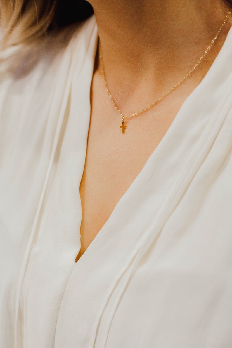 Gold Filled Cross Necklace* Dainty* Gift for her* Feminine* Dainty necklace* 14K Gold Filled jewelry