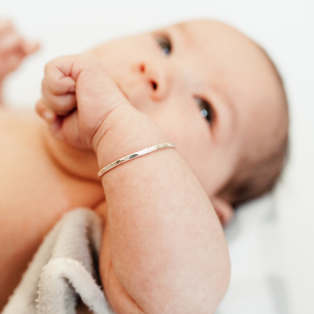 Gift for Baby Girl Bangle Bracelet Shower Gift Gold Fill Newborn Baby