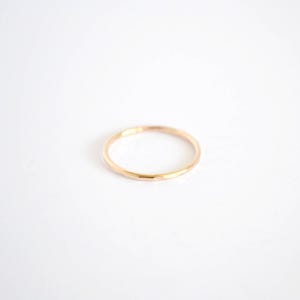 Thin Gold Hammared Stacking Ring