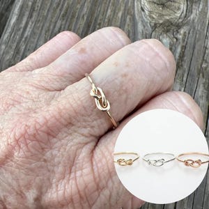 Infinity Knot Ring - Gold  Silver Love Knot for Bridesmaid Gift - Will You Be My Bridesmaid