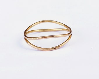 Spinner Thumb Ring  | Hammered or Smooth | Rose Gold Fill | Yellow Gold Filled | Sterling Silver | Stacking Statement Ring