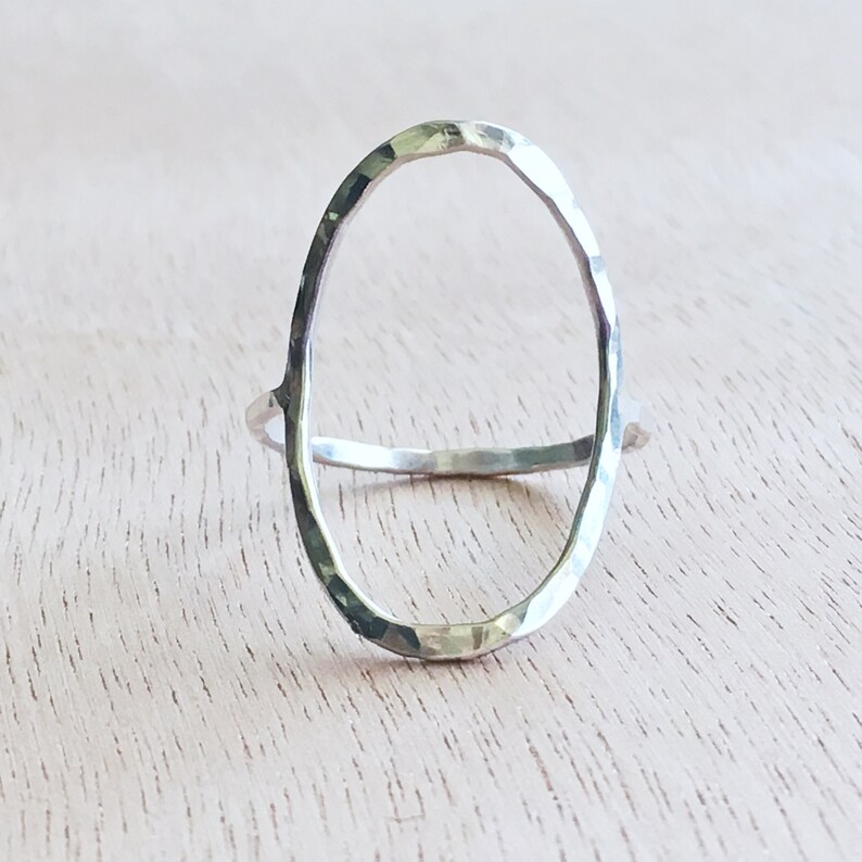 Sterling Silver Statement Ring Large Silver Oval Ring Etsy