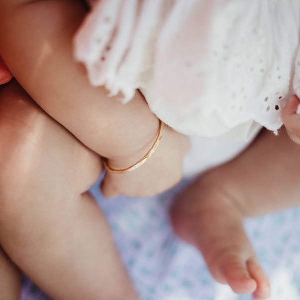 Gold Baby Girl Bangle Bracelet - Baby Jewelry Gold Baby Bracelet Bangle - Infant Baby Girl Jewelry - First Bracelet - Baby Girl Coming Home