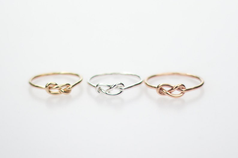 Rose Gold Ring Gold Knot Ring Silver Knot Ring Bridal Party Gift Infinity Love Knot Ring Maid of Honor Will You Be My Bridesmaid