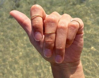 Gold Filled Ring Stack, Little Thin Gold Ring, Midi Stackable Rings