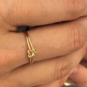 Double Knot Ring Gift - Yellow Gold Fill Knot Ring - Tie the Knot - Bridal Party Bridesmaids Gifts - Thank You for Helping Me Tie The Knot image 3