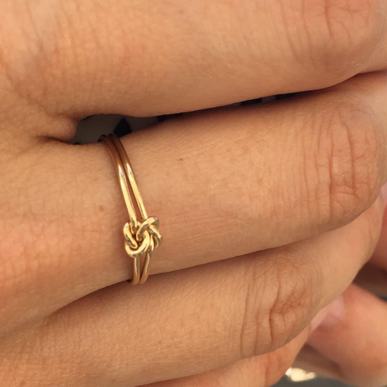 Double Knot Ring Gift - Yellow Gold Fill Knot Ring - Tie the Knot - Bridal Party Bridesmaids Gifts - Thank You for Helping Me Tie The Knot image 3
