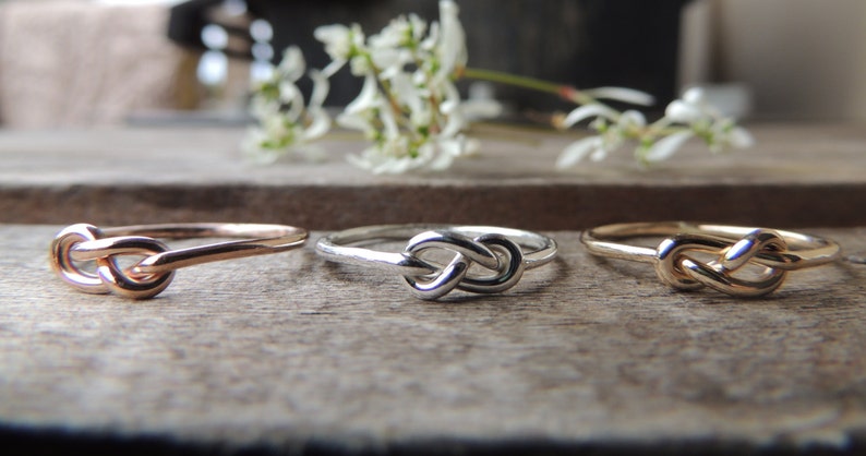 Rose Gold Ring Gold Knot Ring Silver Knot Ring Bridal Party Gift Infinity Love Knot Ring Maid of Honor Will You Be My Bridesmaid