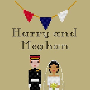 Harry und Meghan Hochzeit Kreuzstichmuster