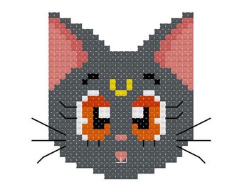 Sailor Moon Luna PDF cross stitch pattern