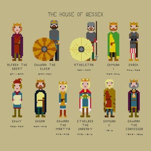 The House Of Wessex - English Monarchs cross stitch pattern