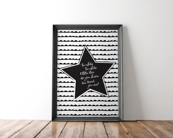 Twinkle Twinkle Little Star Nursery Digital Wall Art Print Etsy