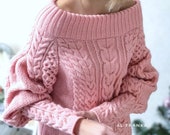 Sweet Ribbon Off-Shoulder Knit Dress ピンク Sweet Ribbon Off-Shoulder Knit Dress - MISTREASS