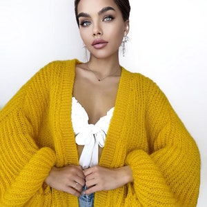 Cárdigan de mohair para mujer, cárdigan amarillo limón brillante, suéter de mohair, abrigo de punto blanco, chaqueta para mujer, bolero de novia, lana, tarjeta corta y esponjosa