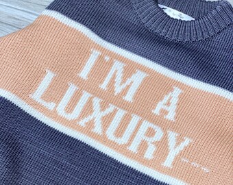 Unisex family look Replica vintage inspired I’m Luxury --- Few Can Afford sweater Vintage 90s Funny knit merino wool Womens Mens Jumper