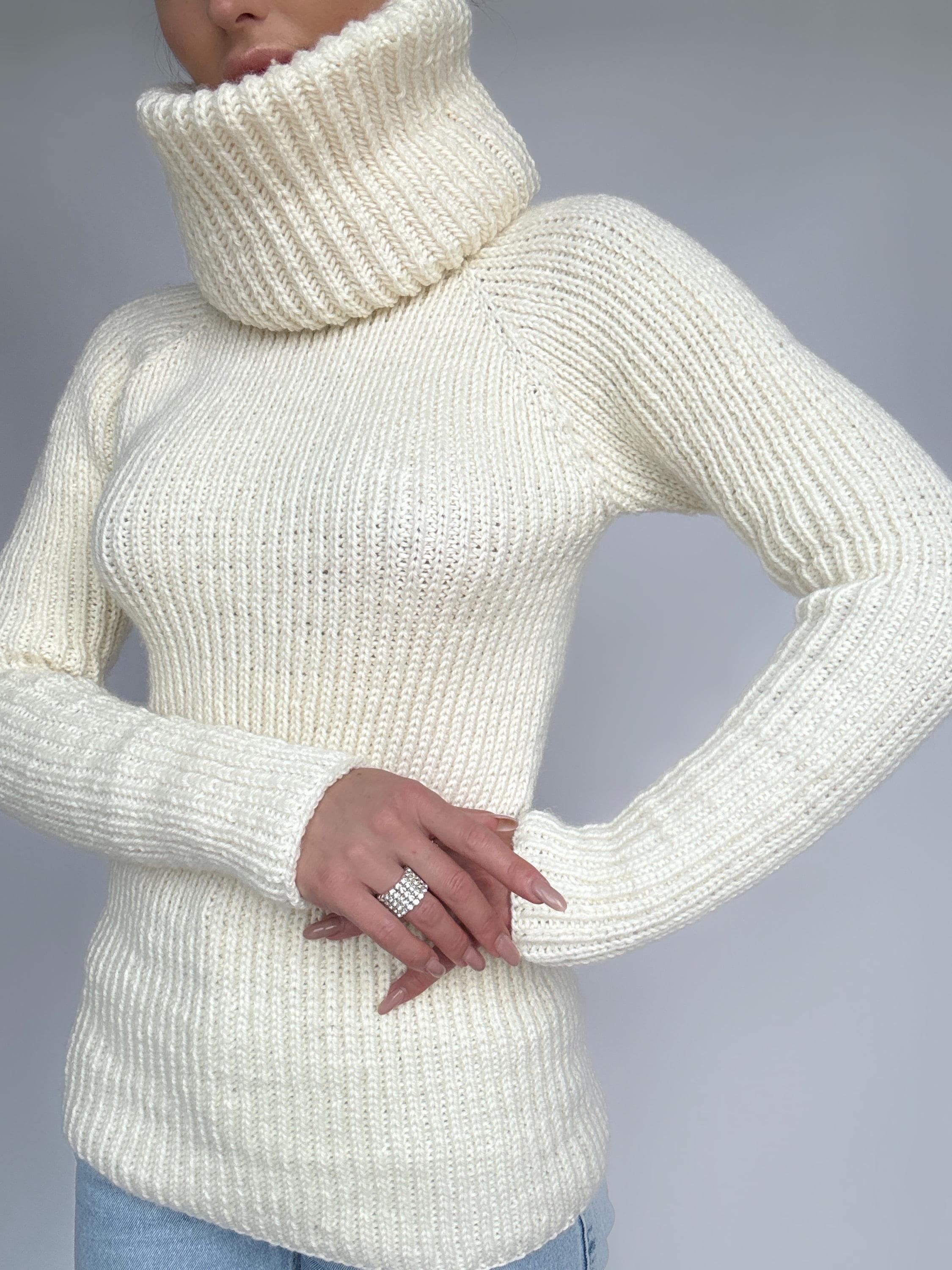【COSYHARU】23FW★ [MADE] Scratch-free mohair turtleneck English Pattern, Knitting Pattern Mohair Sweater, Sweater