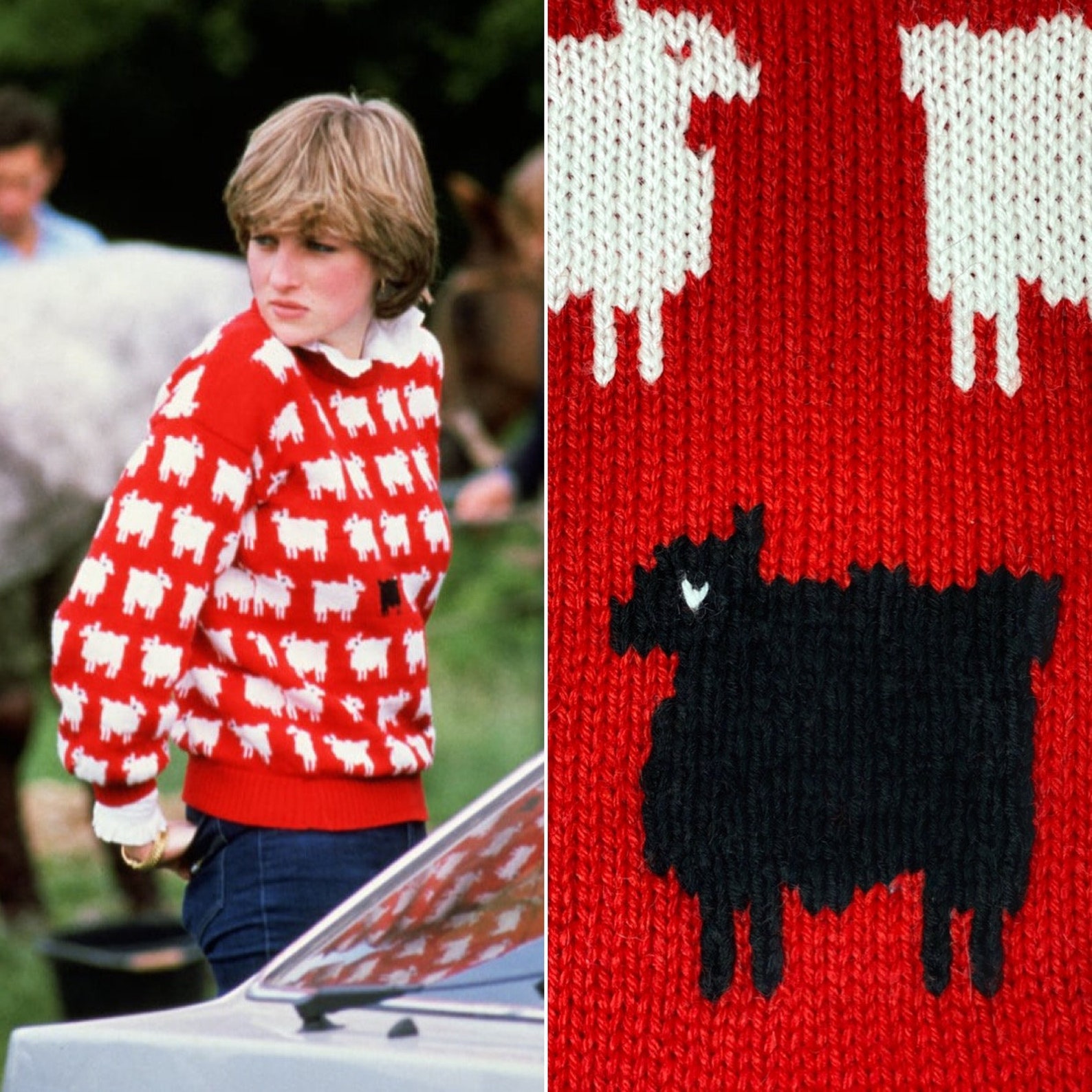 Princess Diana Black Sheep Sweater/34 weeks/knit sweater Etsy