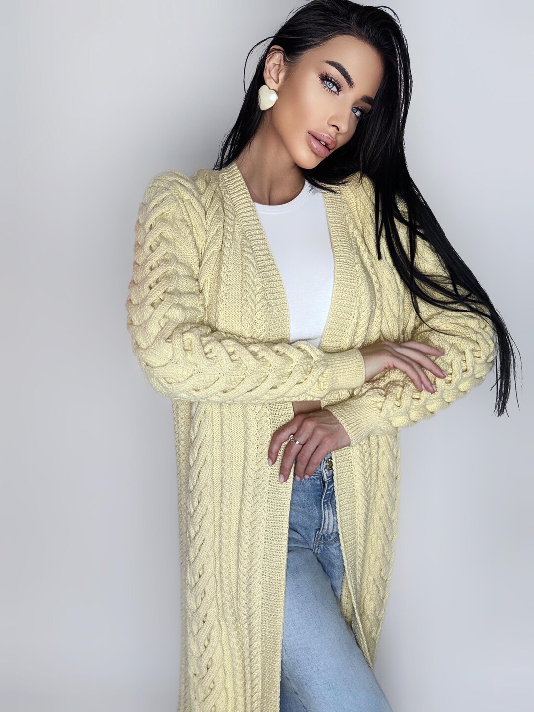Cable Knit Midi Cardigan