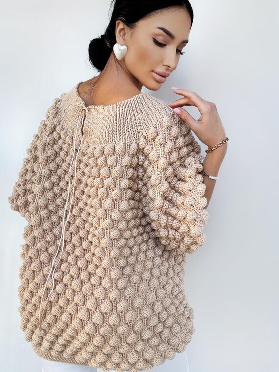 Knit Wool Beige Oversized Sweater Dress off the Shoulder Chunky Hand Knit  Dress Open Shoulders Merino Wool Long Sweater Half Sleeve - Etsy