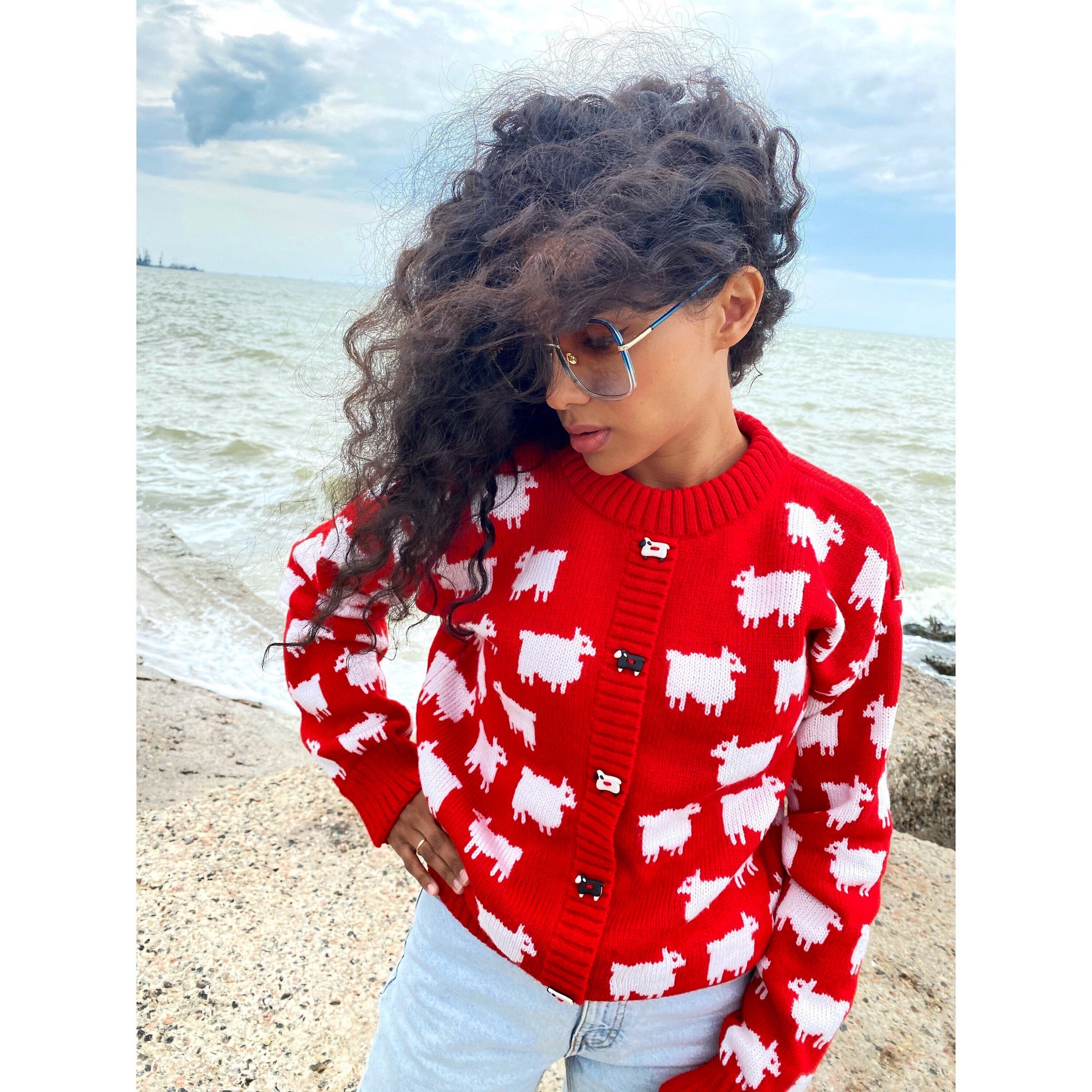 Black Sheep Red Sweater White 