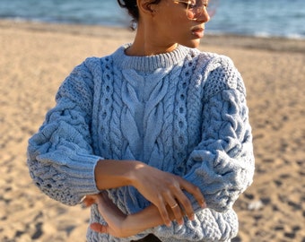 Pullover Lavorato A Maglia - Blu - 12.00 - Foto 2